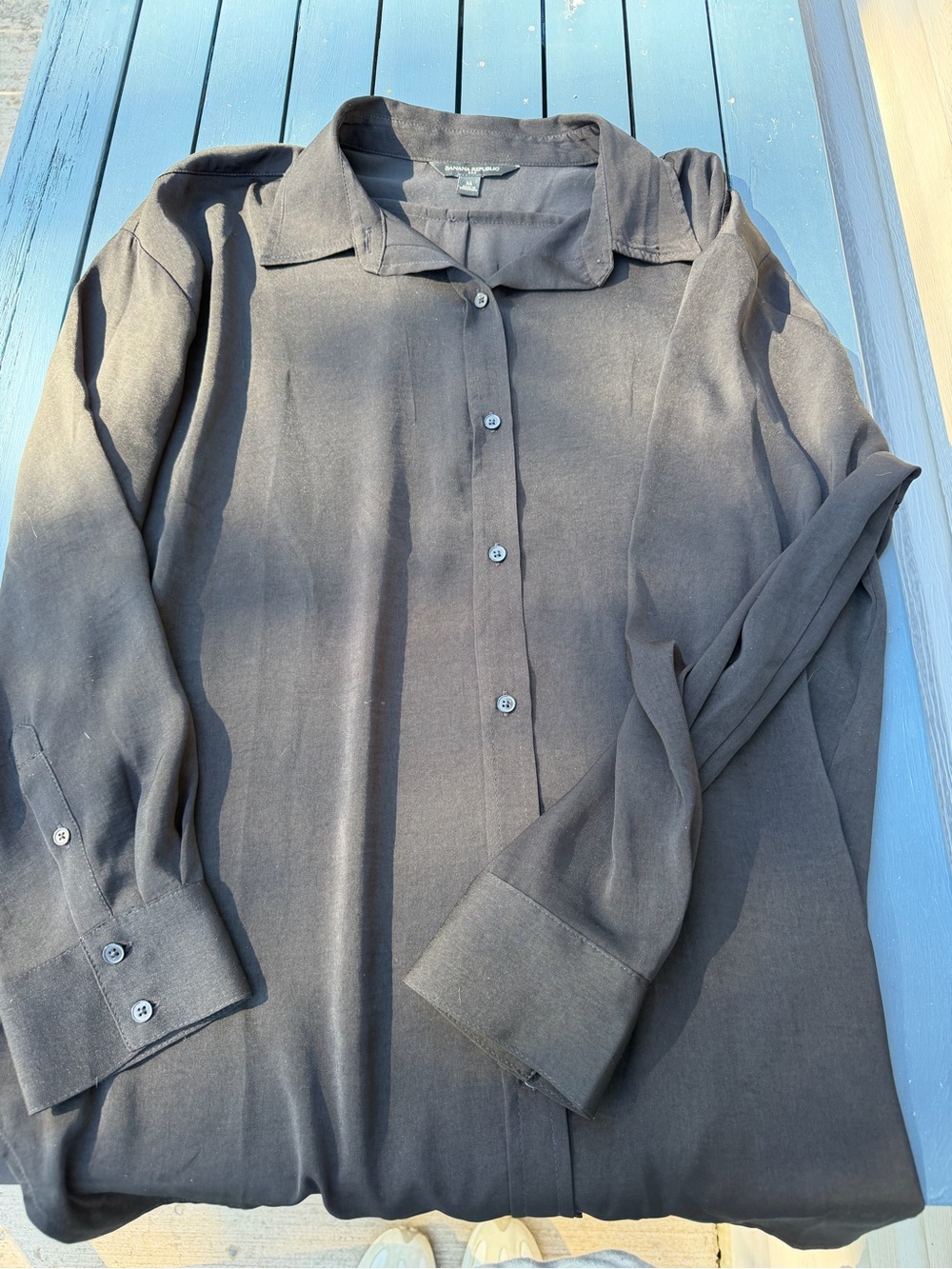 Banana Republic Black Button-Front Long Sleeve Shirt